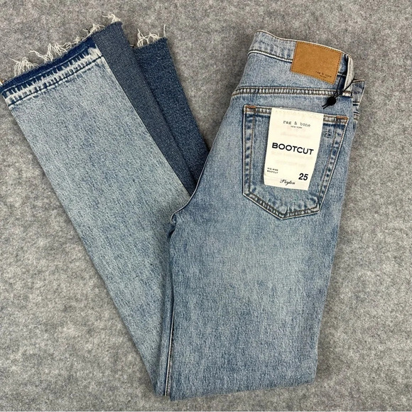 Rag & Bone Peyton Sliced Mid-Rise Bootcut Jeans in Lou.  Sz: 25 - Picture 6 of 15